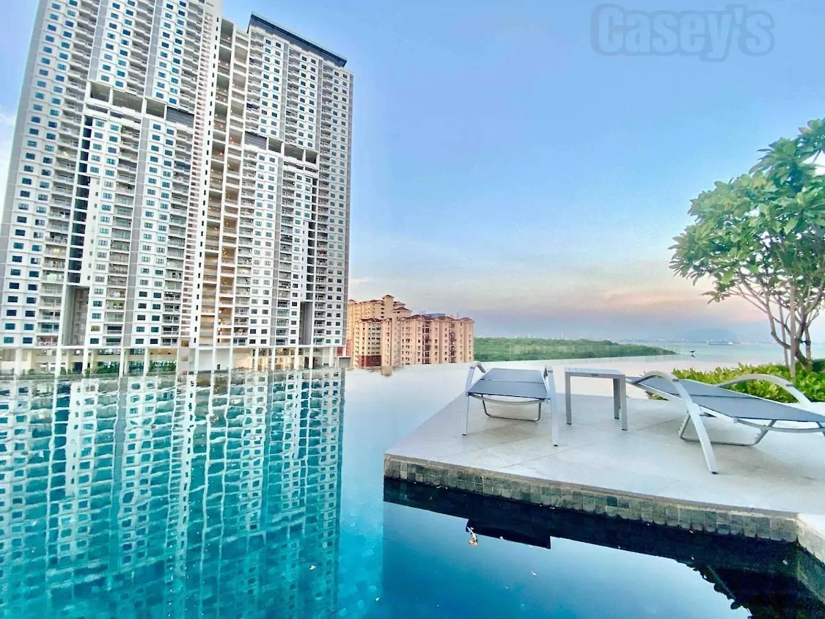#Japanese #Highfloor Seaview #Infinity Pool #5Pax #3Br2Bath #2Queen1Single #Quality Well Maintained #Private Host Jelutong 0*,  Malaysia